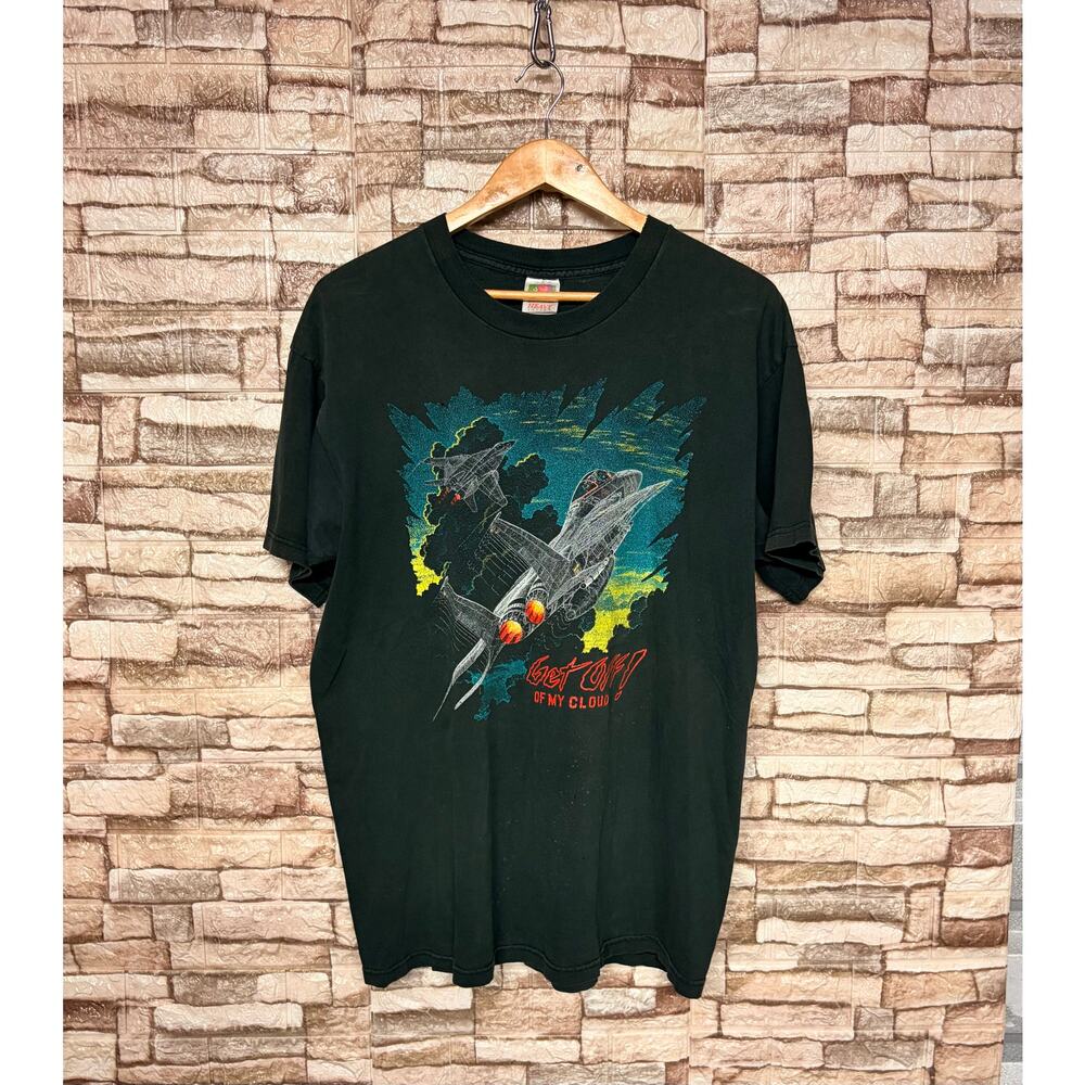 Vintage Millitary Fighter Jet Shirt Mens size XL fade VNTG 90's